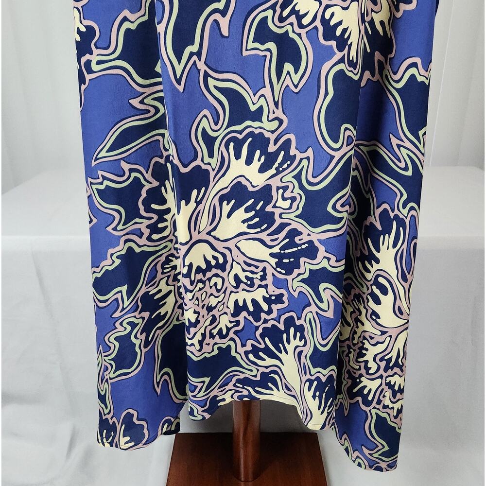 Closed Emily Maxi Dress Oversized Silk Blend Blue Abstract Print Size XXS NWOT - Picture 9 of 16